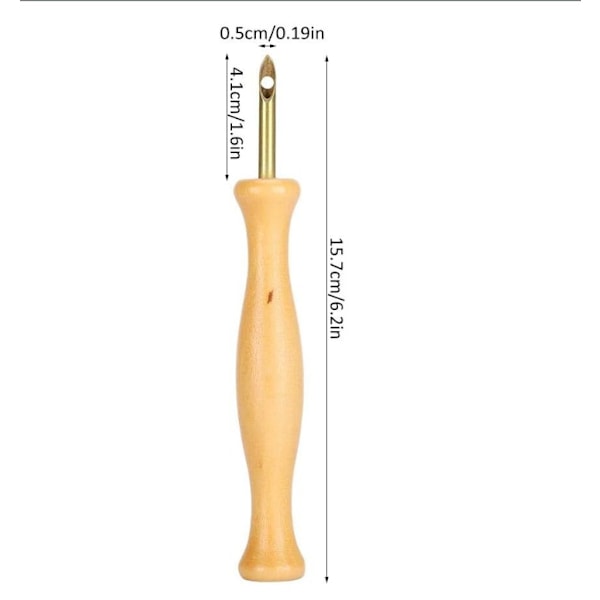Stansnål med trehåndtak Bærbar broderipenn Syvevverktøy for sying og broderi DIY-håndverk