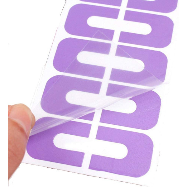 Rød, sort, grøn, blå, lilla (3 ark af hver) - 15 ark (75 stk) neglebåndsbeskyttere, neglelakbeskyttere, erstat flydende latex til: Geler - Boomers - Manicurer - Latex semi-permanent neglelakbeskyttelse.