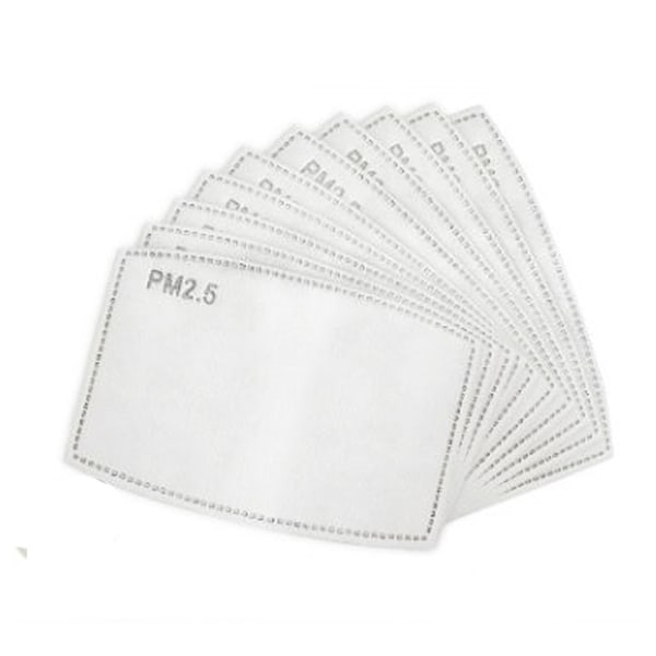50 stk. barnefilter for masker - PM 2.5 aktivert karbon