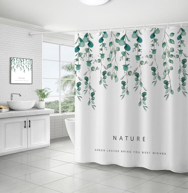 (180x180cm) Plante Blomster Vanntett Polyester Dusjforheng F