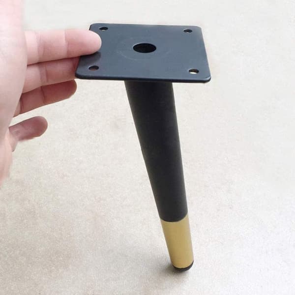 4 st sneda bordsben i metall (15 cm), koniska möbelben, 201 rostfritt stål