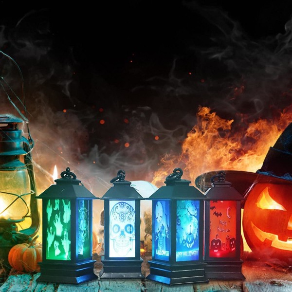 2 stk. Halloween dekorative lykter, Halloween LED lyktlys