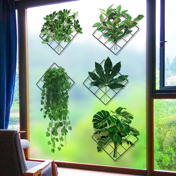 Green Plants Grid Wall Stickers Dekorative Stickers, Green Leave