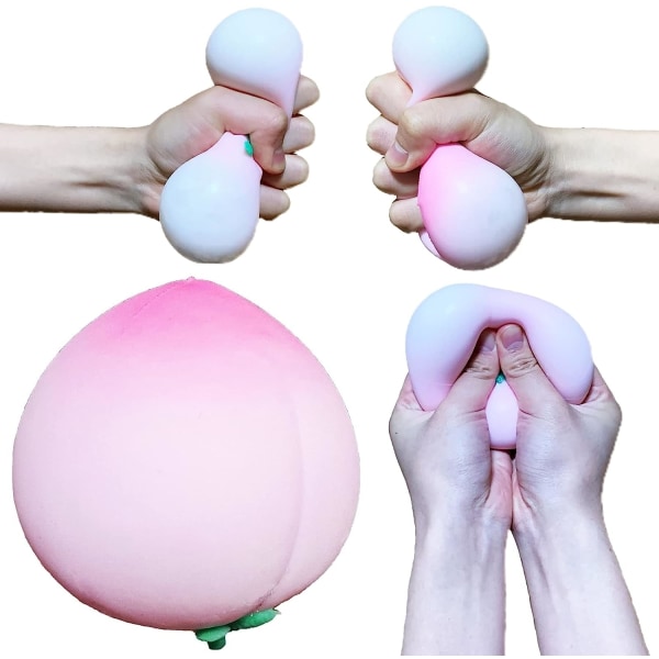Pörröinen stressipallo persikkapuristuspallo (vaaleanpunainen), hauska taikinapallo sens