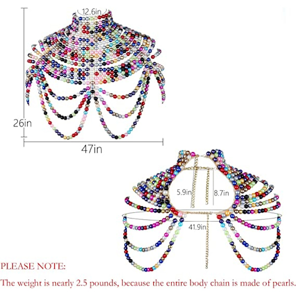Pärl Body Chain Behå - Fashion Axel Halsband Behå C