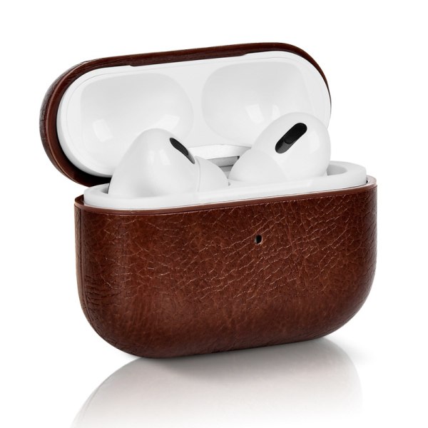 Bruna läderfodral för AirPods 3 (2021), premium äkta läder