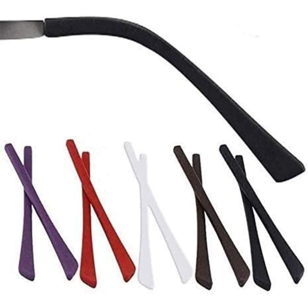 10 Par Silikone Anti-Slip Ørestrømpestykker Tube Sleeve Eyewear