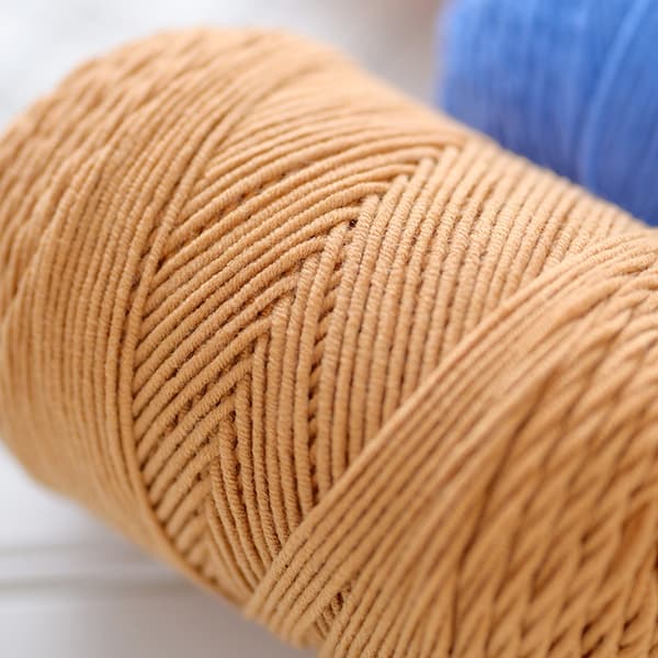 Macrame Reb 4mm Farverige Jeans - Macrame Garn 380 Reb - Syng