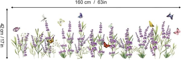 decalmile Väggdekaler Lavendelblommor Hörnlist Vägg St
