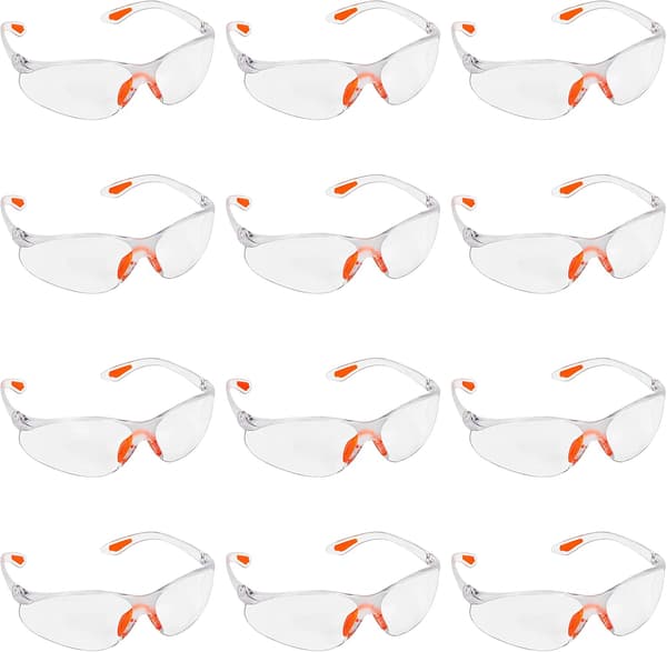12-pack transparenta skyddsglasögon - skyddsglasögon med plastlins,