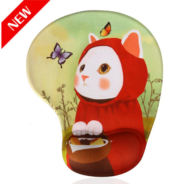 Yksiosainen (pieni punainen kissa) hiirimatto, jossa on suunniteltu söpö sarjakuva
