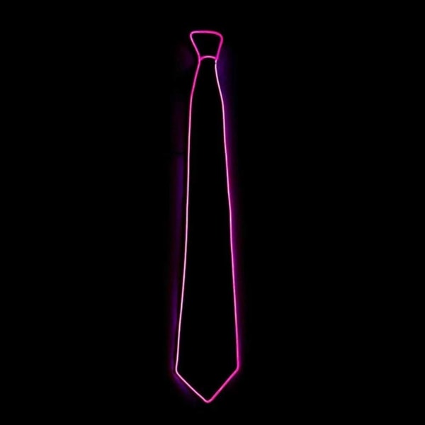 (Rosa)LED Tie Light Up Neck Tie Glow Light Up Neon Led Necktie LE