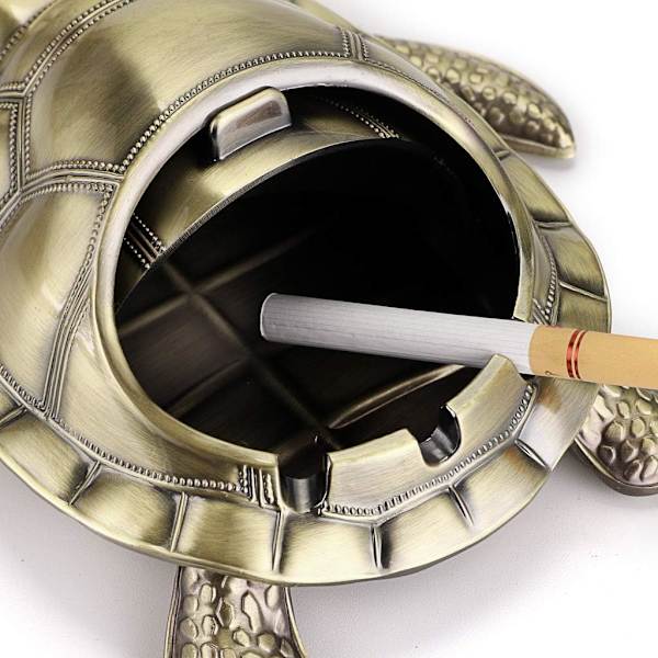 Retro Ashtray i Metall med Vindtät Lock, Inomhus och Utomhus