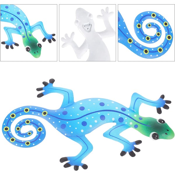 Lizard metal vægdekoration til stuen - Gecko figur - I
