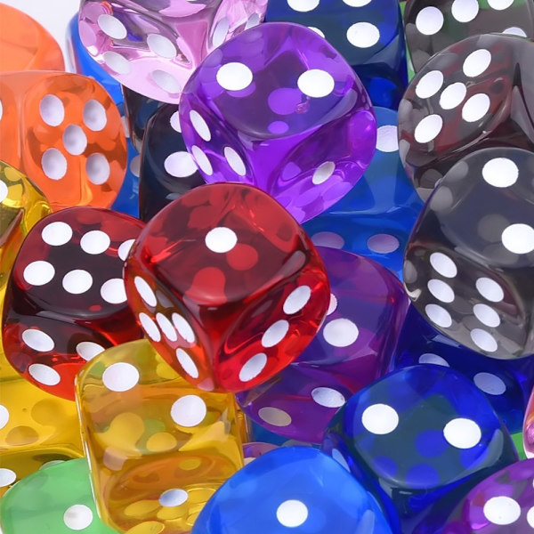 10 16mm D6 Polyhedral Acrylic Dice (Purple) for DND Dice RPG MTG