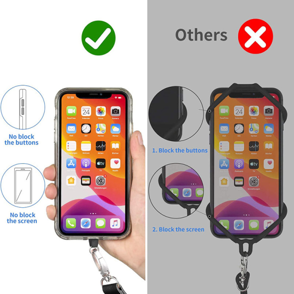 Phone Strap - Phone Neck Strap - Sett med 2 telefon-/nøkkelstropper for n