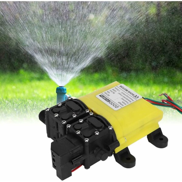 Tryk Vandpumpe, 12V 120W 8L Højtryks Vand Membranpumpe, Automatisk Elektrisk Vandpumpe med Kobberforbindelse til Badeværelse, Have, RV, Båd