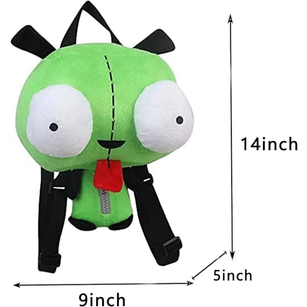 Ny Alien Invader Zim Plysch Ryggsäck Leksaker 3D Ögon Robot Söta