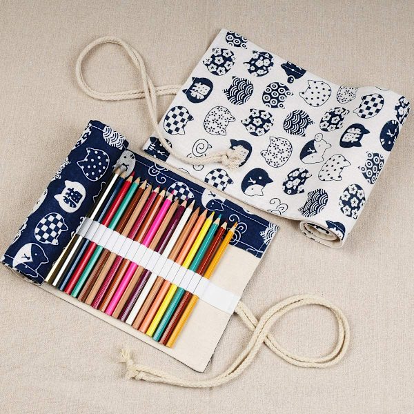Canvas blyantpose, 72 huller blyantpose, farvet blyantpose Mu