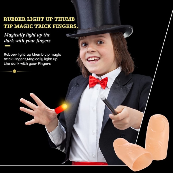 6 magiske tommelfingerlys falske LED fingerlys blinkende LED magiske T