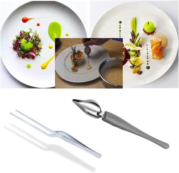 Nsiwem 2 stk. rustfrit stål dekorativ ske Feather Spoon S
