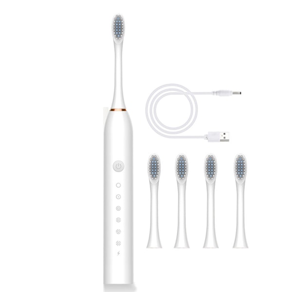(Hvid) Opgraderet elektrisk tandbørste, Smart elektrisk tandbørste m