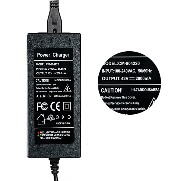 Elektrisk Scooter Oplader - 36V/42V 2A Universal Oplader - Med 5 Batteri Oplader Konnektorer
