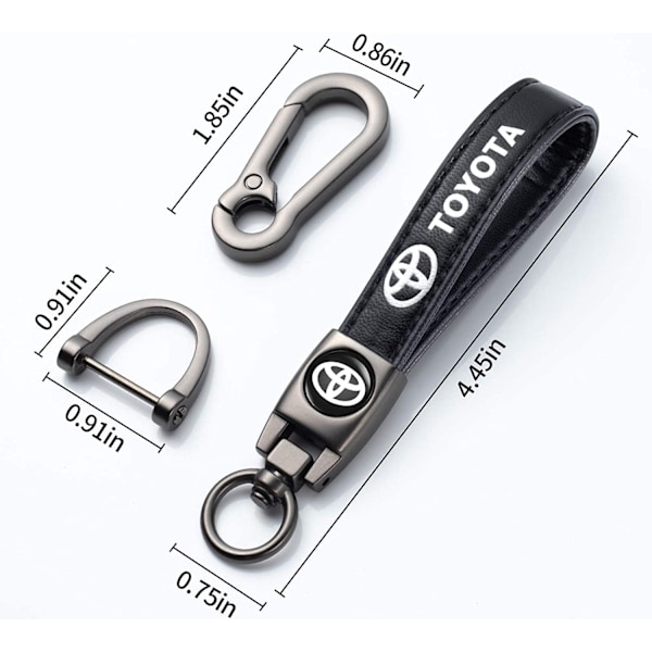 Læder Bilnøgle Fob Bilnøglering med Logo, Tilbehør/Udskiftning til