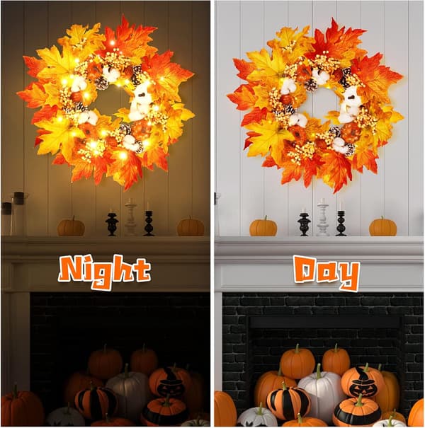 50cm høstkrans, dørkransdekorasjon høst Thanksgiving Decora