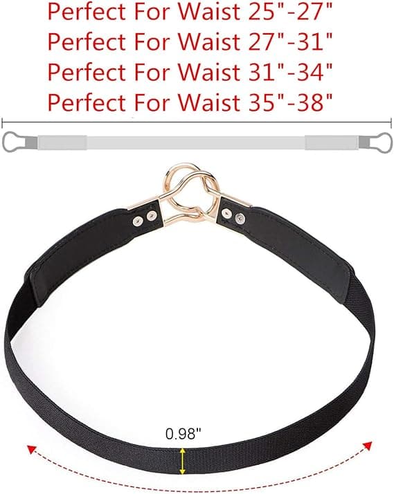 Vintage Stretch Metalspænde Kvinde Bælte 1\" Bred