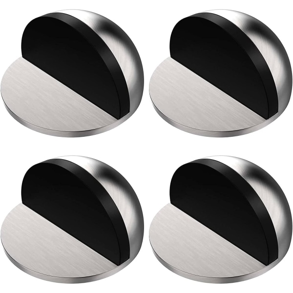 4 Pieces Stainless Steel Floor Door Stopper, Oval Floor Mounted