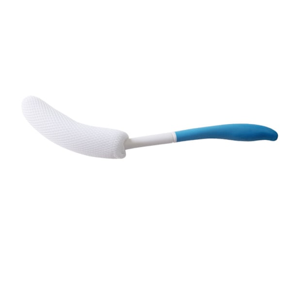 38cm Blå Badebørste Lang Buet Håndtag Blød Svampe Kropsrenser Peeling Rygbørste Krops Scrubber