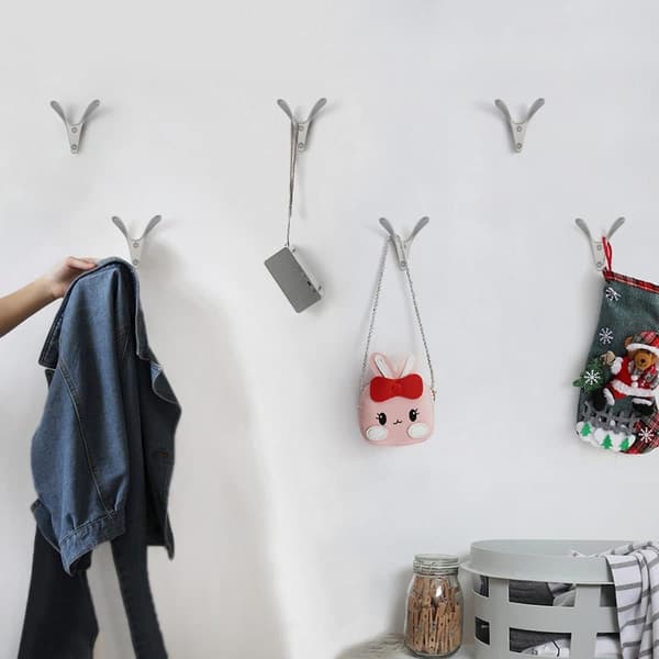 6 st Dubbelvägg Klädkrokar, Minimalistisk Väggmonterad Heavy Du