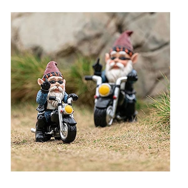 Resin Cykel Have Gnome Statue Havedekoration til Yards, Y