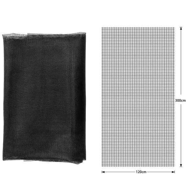 Myggenet til vinduer Glasfiber sort 120x300cm