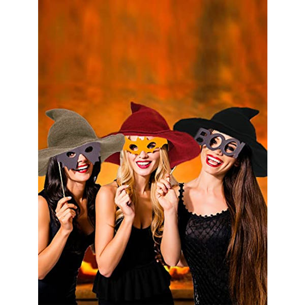 2-pack Halloween häxhatt varma ullhattar för kvinnor Hal