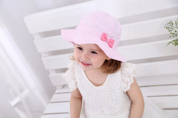 Pink-Soft Bomuldsbredskygget Foldbar Sommer Solhat