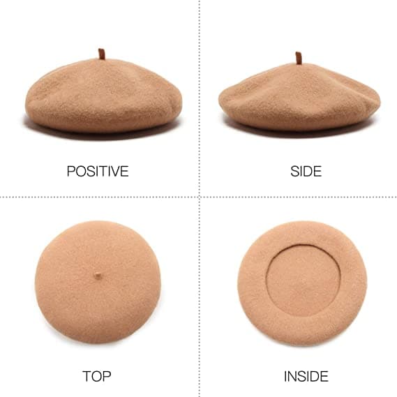 Dame Uld Fransk Baret Hue Hue Vinterhatter Floppy Cap