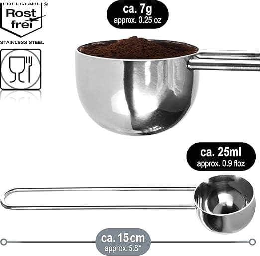 3x rustfrie stålsmåskjeer - måleskjeer for te, kaffe,