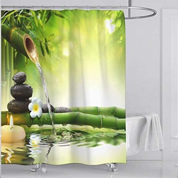 Vanntett og muggsikker dusjforheng 180x180cm (grønn bambo