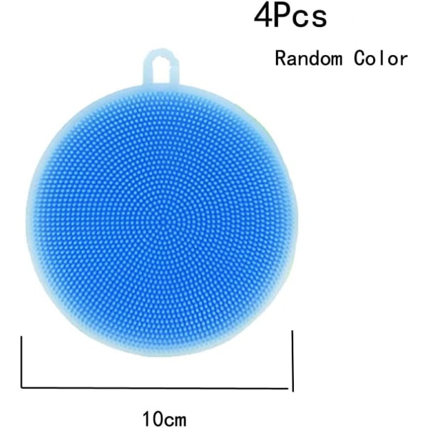 4 kpl silikonista valmistettuja astianpesuharjoja, antibakteerinen silikoninen astianpesusieni