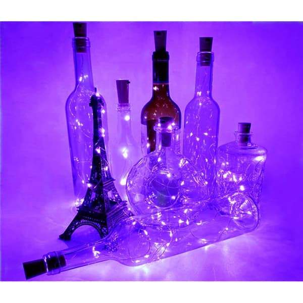 6 kpl, 20 LED-pullolamppua, keijuvalot (violetti)