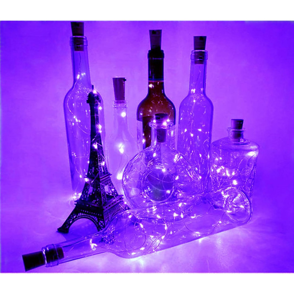 6-pack, 20 LED Flaskor Ljus Fairy String LED Ljus (lila)