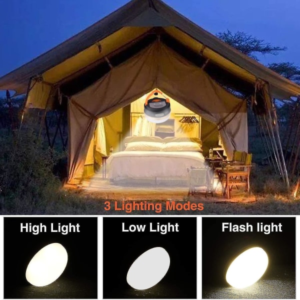 2 Pack Camping Lantern Tent Lights Ladattava akku, wat