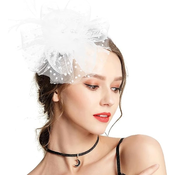 Hvid - Hat, bandana og tekopholder med blomster og mesh-rib