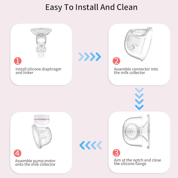 Puettava rintapumppu, LCD-näytöllinen handsfree-rintapumppu, 3 tilaa ja 9 tasoa