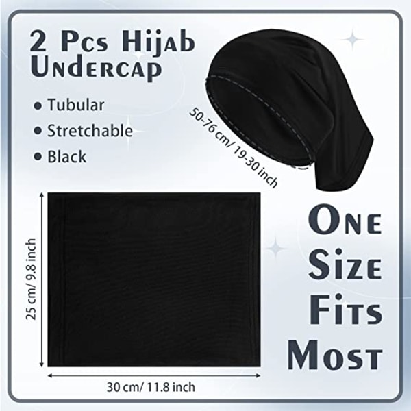 2 stykker Hijab Tube Turban Hijab Tørklæde Åndbar Hijab Stre