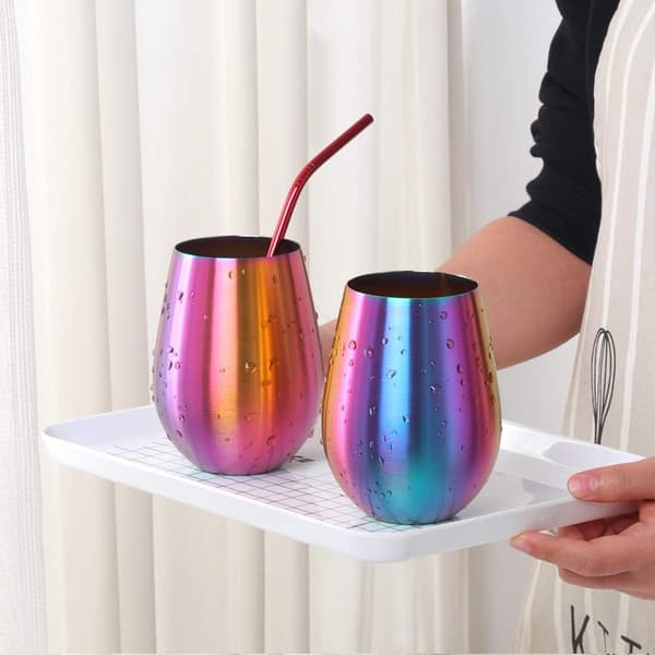Sæt med 6 Stemløse Vinglas, 17 oz 18/8 (Rainbow)