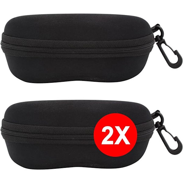 [Paket: 2 enheter] [Svart] Hårda solglasögonfodral Box View Protection R