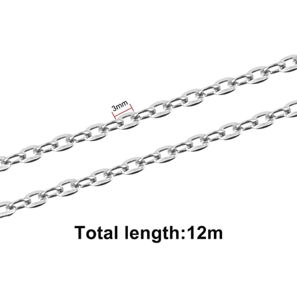 39,4 fod smykker skabelse kæde 2 x 3 mm jern halskæde kæde med